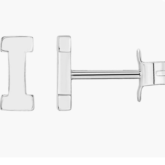 NIB PAVOI 14K Gold Plated Sterling Silver Alphabet Letter Earrings Letter "I" - Picture 2 of 4